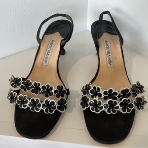 Manolo Blahnik low heel sling backs!